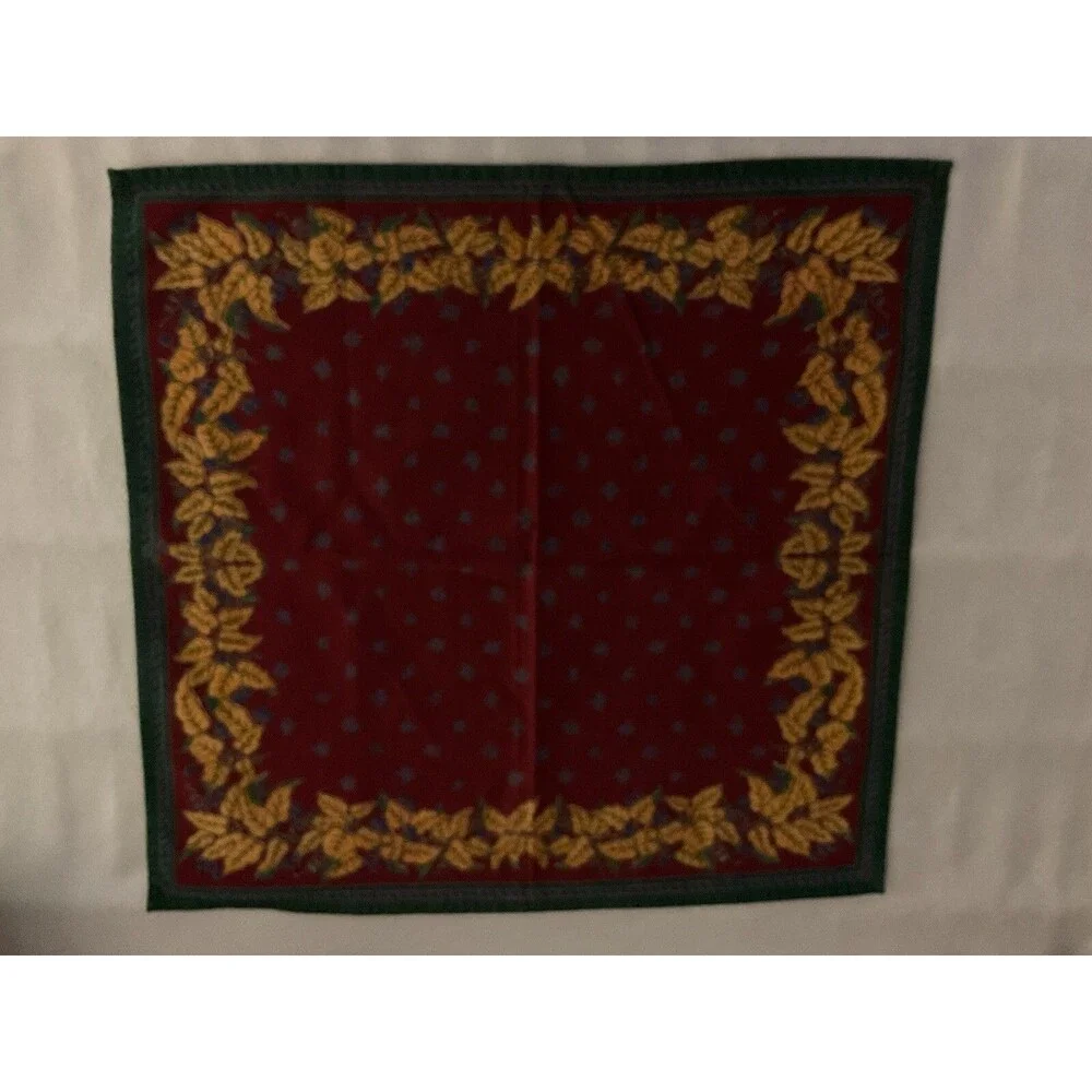 Williams Sonoma 100% Cotton Set Of 4 Napkins Bohemian Style Maroon, Blue, Yellow